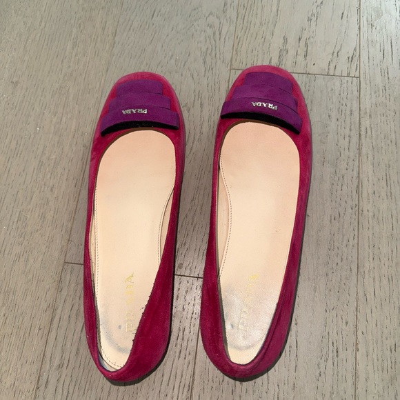 Prada Suede Color Block Ballet Flats - Picture 2 of 6